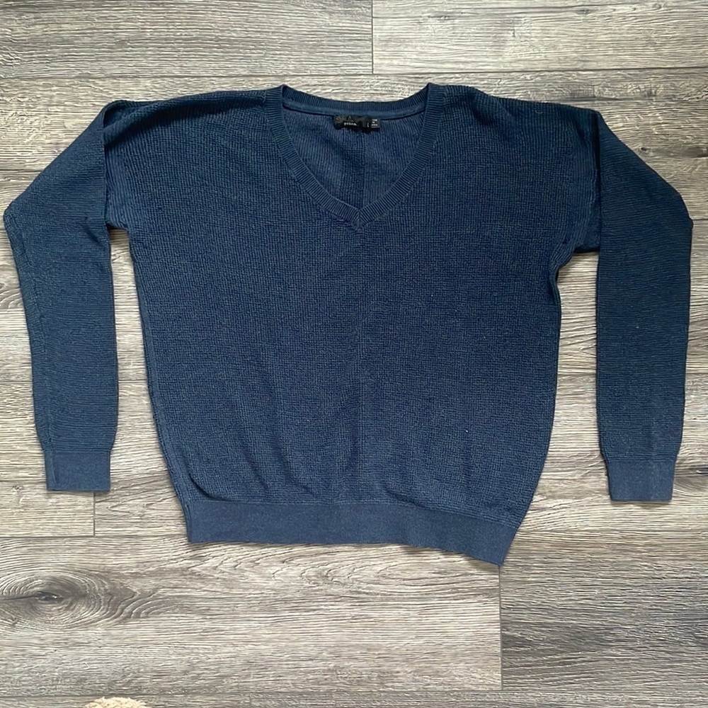 Prana| Milani Organic Cotton Wool Blend V- Neck Pullover Jumper Sweater Large